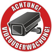 Aufkleber Achtung Video Videoüberwachung rund
