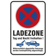 Schild Ladezone freihalten Parken und Halten verboten 3mm Alu-Verbund