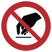 Schild oder Aufkleber Anfassen Berühren verboten P010