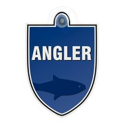 Schild Autoschild Angler mit Saugnapf Saugnapfschild GREEN