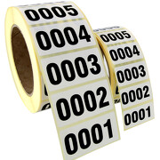 Fortlaufend nummerierte Etiketten Aufkleber Haftpapier weiß 60 x 30 mm