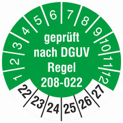 Prüfetiketten geprüft nach DGUV Information 208-022 Türen Tore 2022