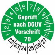 Prüfetiketten geprüft nach DGUV Vorschrift 70 Prüfplaketten 2022-27