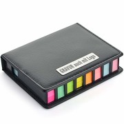 Haftnotizenset PODI im Etui Leder Optik mit Werbung Logo Gravur