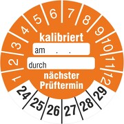 Kalibriert nächster Prüftermin Prüfetiketten zum beschriften 2020-25