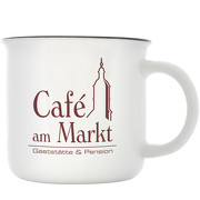 Keramik Tasse UWE Retro Design mit 1-farbigem Druck