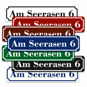 Hausnummer und Straße Schild lang selbst gestalten