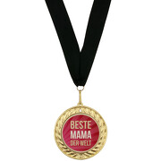 Medaille Beste Mama der Welt in Etui mit schwarzem Medaillenband