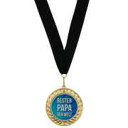 Medaille Bester Papa der Welt in Etui mit schwarzem Medaillenband