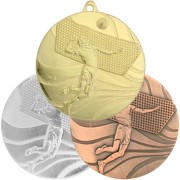 Medaille Ski Wintersport Abfahrt gold silber bronze 50 mm Stahl 