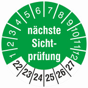 nächste Sichtprüfung Prüfetiketten Prüfplaketten 2022-27