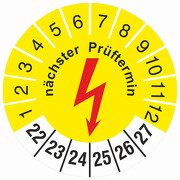 nächster Prüftermin Elektro Prüfetiketten Prüfplaketten 2022-27