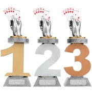 Pokal Skat Karten Serie VILLON Skatpokal Trophäe Poker mit Gravur