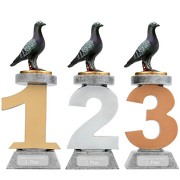 Pokal Tauben Zuchttauben Serie VILLON Trophäe 3 Größen mit Gravur
