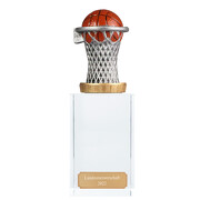 Pokal Trophäe Basketball mit Glassockel Glaspokal mit Gravur