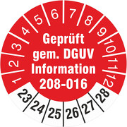 Prüfetiketten geprüft DGUV Information 208-016 Leitern und Tritte 2023
