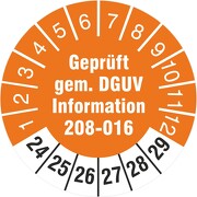 Prüfetiketten geprüft DGUV Information 208-016 Leitern und Tritte 2024