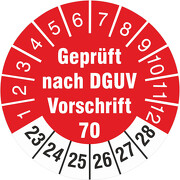 Prüfetiketten geprüft DGUV Information Vorschrift 70 Fahrzeuge 2023-28