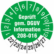 Prüfetiketten geprüft nach DGUV Information 208-016 Leitern und Tritte 2022-27