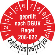 Prüfetiketten geprüft nach DGUV Information 208-022 Türen Tore 2023-28