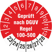 Prüfetiketten geprüft nach DGUV Regel 100-500 Prüfplaketten 2023-28