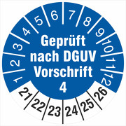 Prüfetiketten geprüft nach DGUV Vorschrift 4 Prüfplaketten 2021-2026