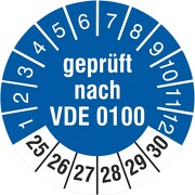 Prüfetiketten geprüft nach VDE 0100 2021-2026 18 30 mm Prüfplaketten