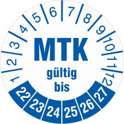 Prüfetiketten MTK Prüfung Medizintechnik geprüft Prüfplaketten 2022-27