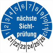 Prüfetiketten nächste Sichtprüfung 2021-2026 Prüfplakette 18 30 mm