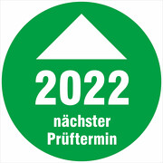 Prüfplaketten 2022 mit Pfeil Prüfetiketten nächster Prüftermin 18 oder 30mm
