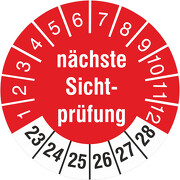 Prüfplakette nächste Sichtprüfung 18 oder 30mm Prüfetiketten 2023-28