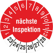 Prüfplaketten Nächste Inspektion Prüfetiketten 2023-2028 18 30 mm