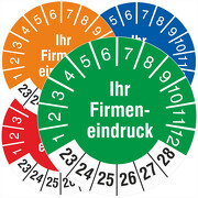 Prüfplaketten Prüfetiketten mit individuellem Druck 2023-2028 18 30 mm