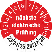 Prüfplaketten Prüfetiketten nächste elektrische Prüfung 2023-2028