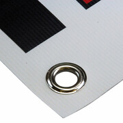 PVC Werbebanner 1x0,5 Meter mit Druck und Ösen, 4-farbig 510g