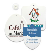 Saugnapfschild mit Ihrem Motiv Logo bedruckt Saugnapf Schild 3 Formen