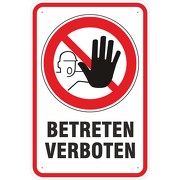 Schild Hinweisschild Betreten verboten mit Symbol 3 mm Aluverbund