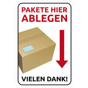 Schild oder Aufkleber Paket hier ablegen Vielen Dank 2 Größen