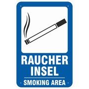 Schild Raucherinsel Smoking Area Raucherplatz 3 mm Aluverbund