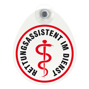 Schild Rettungsassistent im Dienst mit Saugnapf 1,1mm 100 x 120 mm