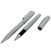 Schreibset EDMOND Tintenroller Kugelschreiber Metall im Etui mit Namen Gravur