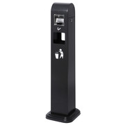 Standaschenbecher THEO Standascher mit Mülleimer Stahl schwarz 120cm