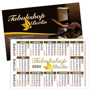 Taschenkalender 2024 300g 4-farbig mit Druck Kalender 85x54 mm