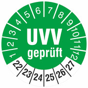 Prüfetiketten UVV geprüft Prüfplaketten 18 oder 30 mm rund 2022-2027