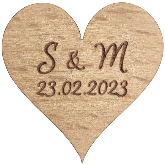 Herz aus Holz Deko 30 mm mit Gravur Namen