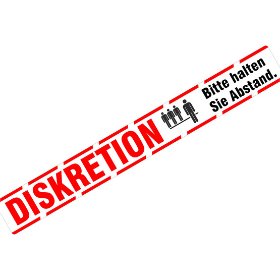 Diskretion Abstand halten Aufkleber Fußbodenaufkleber Laminat 90x11 cm