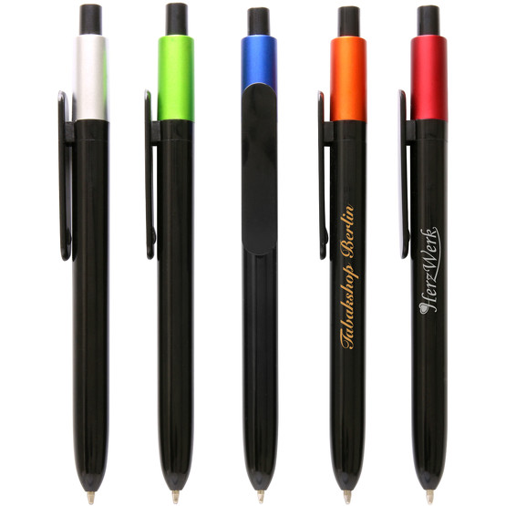 Kugelschreiber ELLA metallic mit Druck 1-farbig Logo Text Werbung