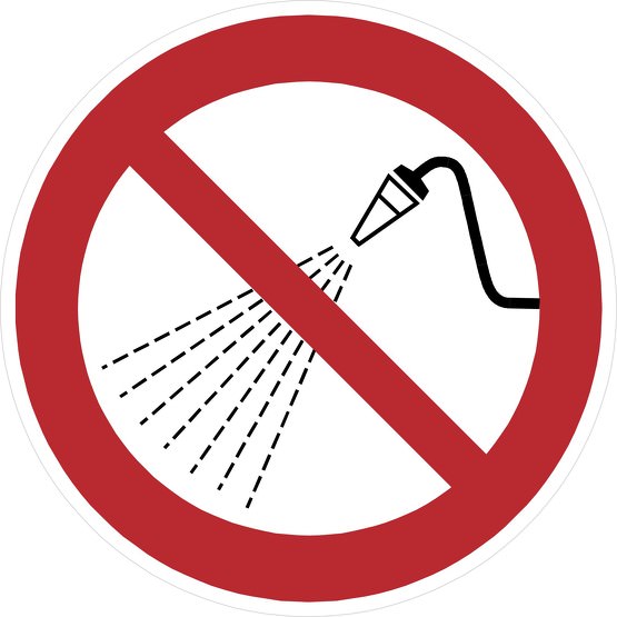 Schild Mit Wasser spritzen verboten P016
