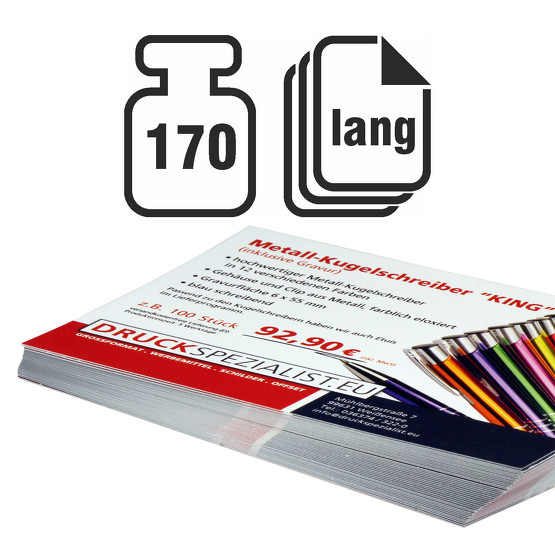 Flyer LANG 170g beidseitig 4/4 matt