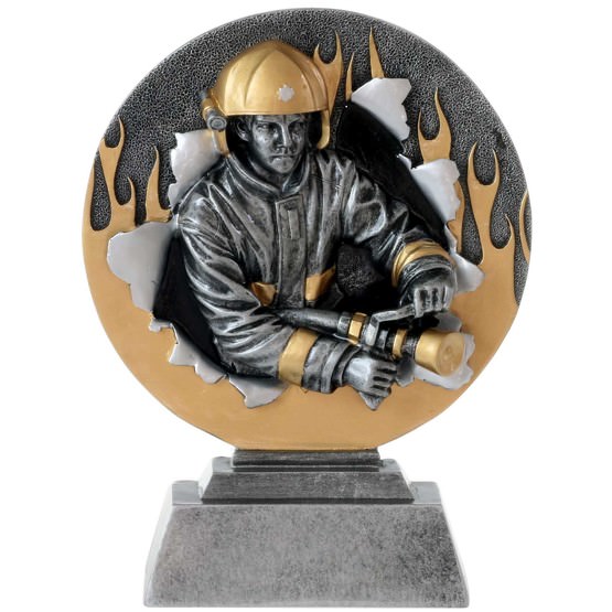 Pokal Pokale Resin Wanderpokal Jubiläum 1 Figur Feuerwehr Feuerwehrmann 20cm 